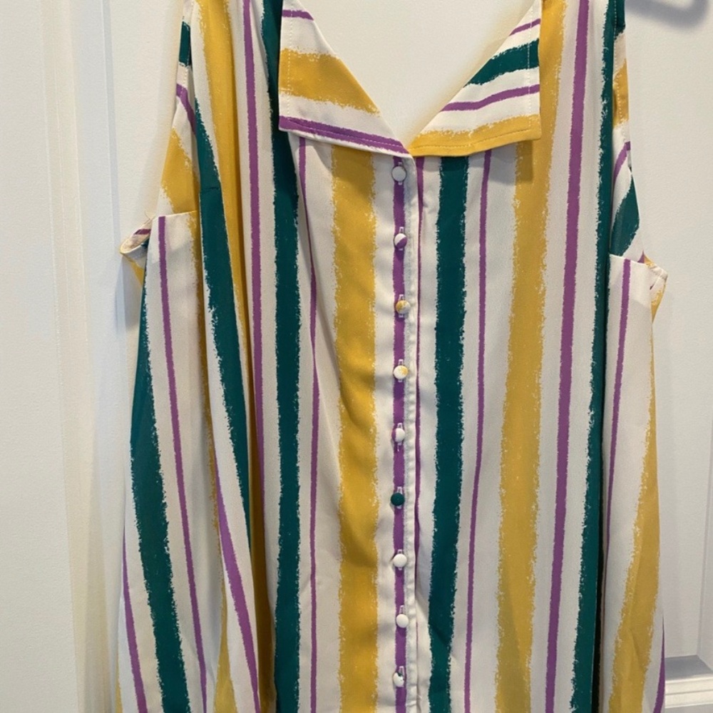 NWT Modcloth Sleeveless blouse Striped Tank Top 2X Plus